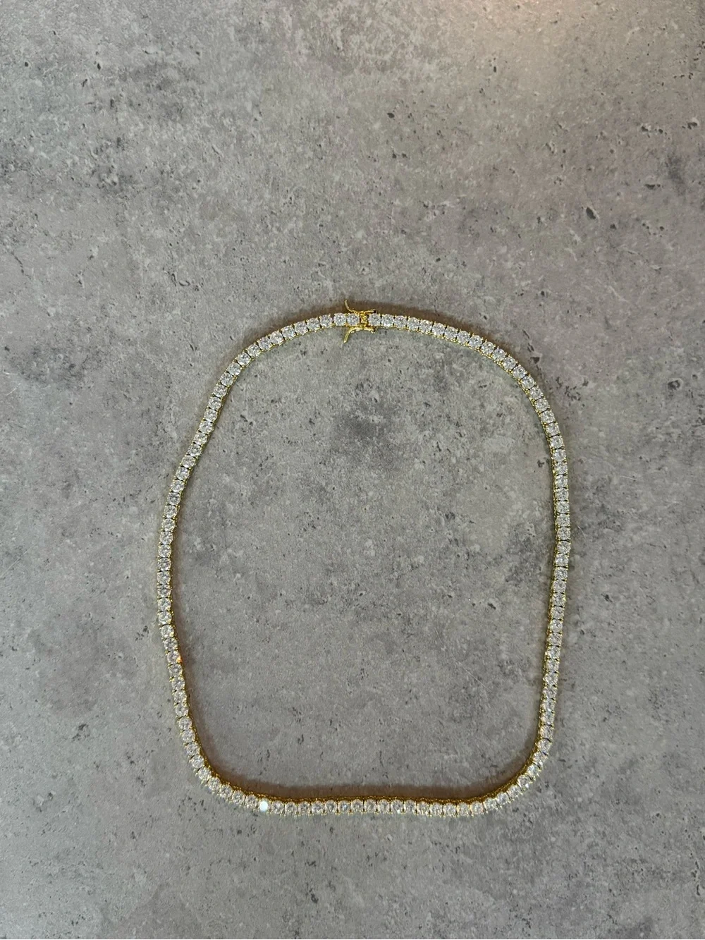 Gold-Tone Crystal Tennis Necklace - Elegant Women's Jewelry